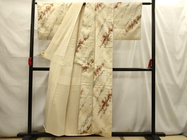 平和屋着物■上質な小紋 霞文 金糸 正絹 逸品 AABI3936sx