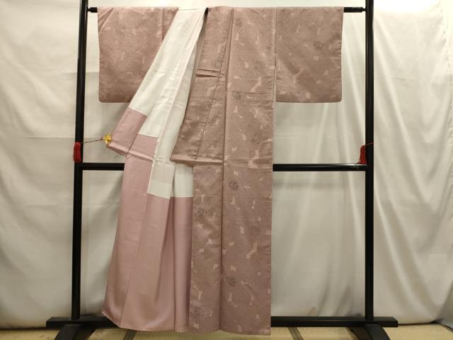 平和屋着物■上質な小紋 花絵皿文 正絹 逸品 AABI3943sx