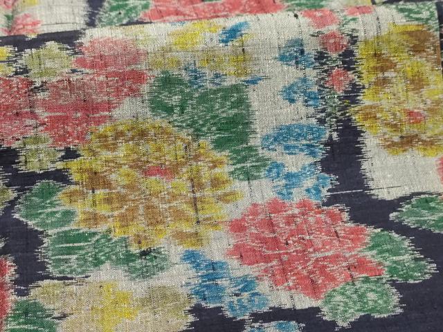 平和屋着物■上質な紬 草花文 正絹 逸品 AABI3944sx