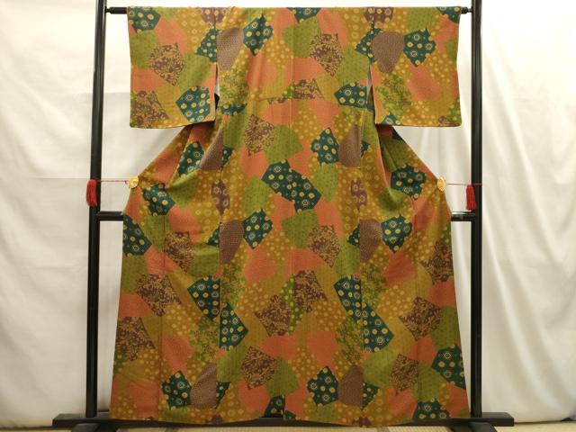 平和屋着物■上質な小紋 亀甲花文 正絹 逸品 AABI3950sx