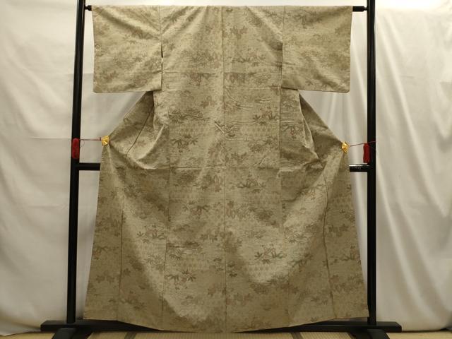 平和屋着物■上質な紬 松竹梅風景文 正絹 逸品 AABI3976sx