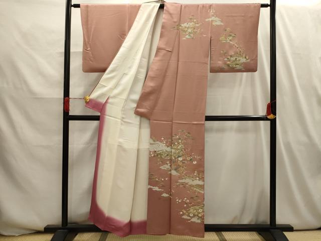 平和屋着物■訪問着 松竹梅風景文 金彩 正絹 逸品 AABI3984sx