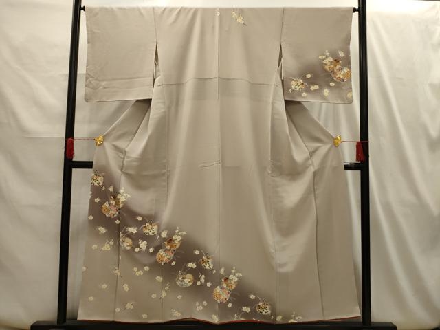 平和屋着物■訪問着 草花文 暈し染め 金彩 正絹 逸品 AABI3985sx