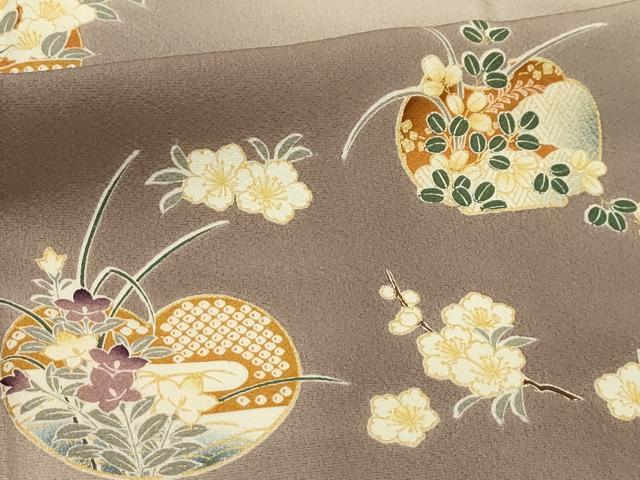 平和屋着物■訪問着 草花文 暈し染め 金彩 正絹 逸品 AABI3985sx