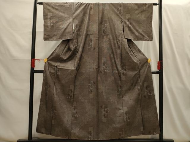 平和屋着物■本場大島紬 9マルキ 花蝶短冊文 正絹 逸品 AABI3997sx