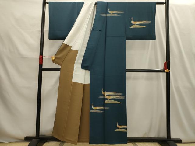 平和屋着物■訪問着 孔雀文 金銀彩 正絹 逸品 AABI3999sx