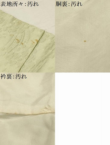 平和屋着物■上質な色無地 稲穂地紋 女郎花色 正絹 逸品 AABI4022sx
