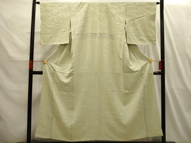 平和屋着物■上質な色無地 稲穂地紋 女郎花色 正絹 逸品 AABI4022sx