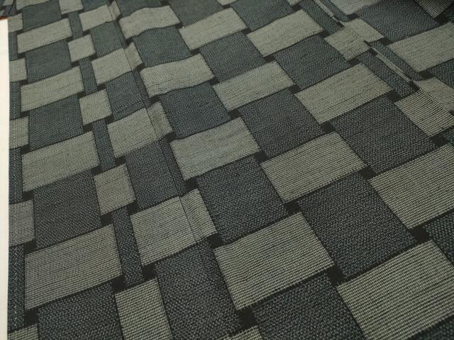 平和屋着物■上質な紬 網代文様 正絹 逸品 AABI4025sx