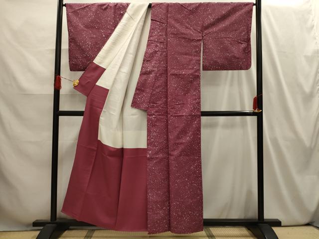平和屋着物■上質な小紋 紬地 霞文 正絹 逸品 AABI4027sx