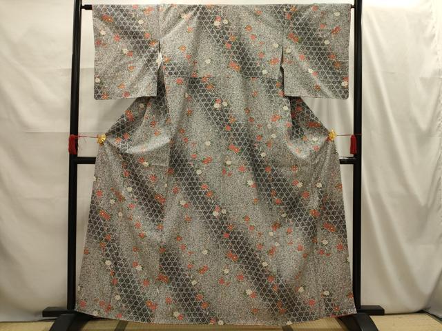 平和屋着物■上質な小紋 籠目花文 正絹 逸品 AABI4028sx