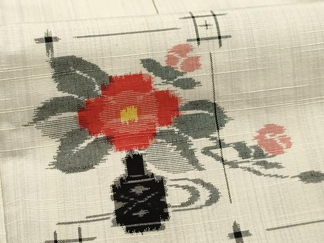 平和屋着物■上質な紬 飾花文 正絹 逸品 AABI4029sx