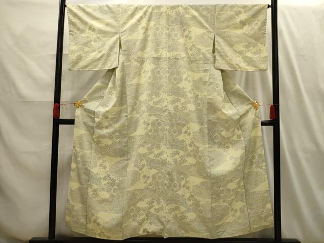 平和屋着物■上質な紬 花唐草文 正絹 逸品 AABI4031sx