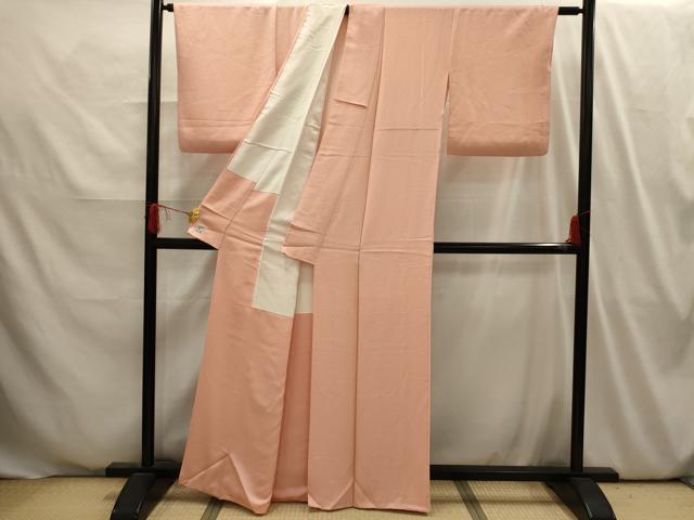 平和屋着物■本草木染作家 瑞寶 色無地 紋意匠 赤香色 正絹 逸品 AABI4033sx