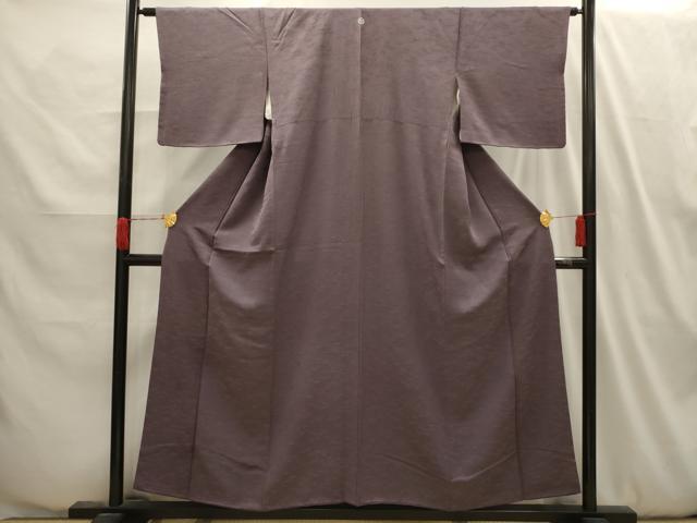 平和屋着物■上質な色無地 笹竹地紋 鳩羽鼠色 正絹 逸品 AABI4038sx