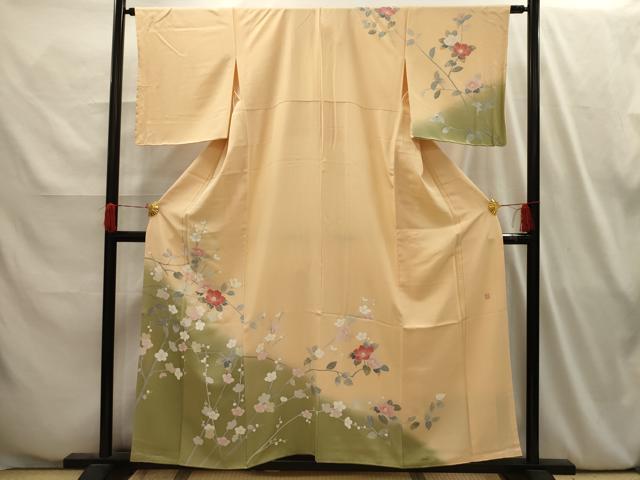 平和屋着物■訪問着 作家物 枝花文 暈し染め 正絹 逸品 AABI4043sx