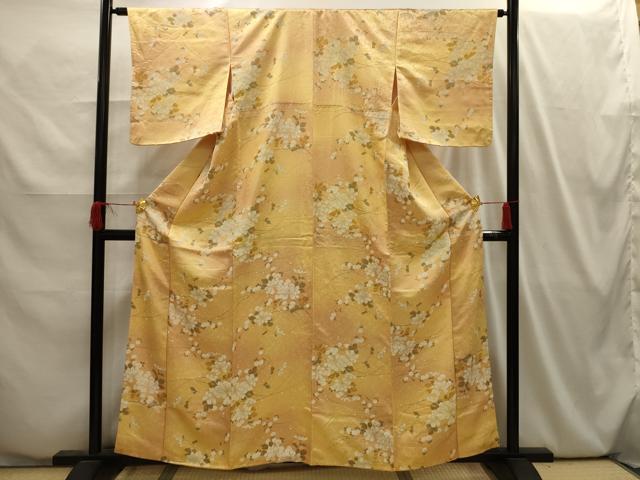平和屋着物■上質な小紋 枝花文 正絹 逸品 AABI4048sx