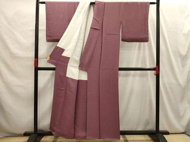 平和屋着物■上質な色無地 渦巻地紋 鴇浅葱色 正絹 逸品 AABI4066sx