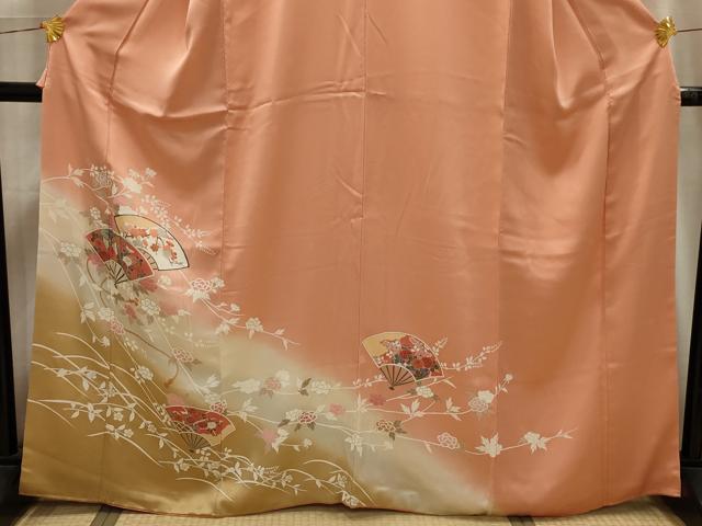 平和屋着物■訪問着 扇面花文 暈し染め 金彩 正絹 逸品 AABI4067sx
