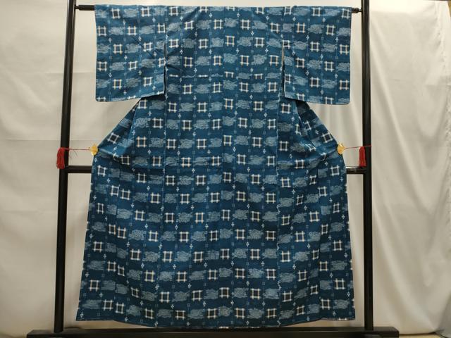 平和屋着物■上質な紬 格子 正絹 逸品 AABI4069sx