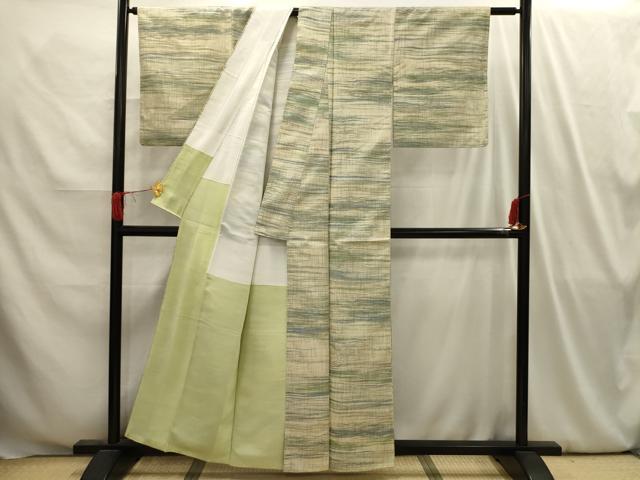 平和屋着物■上質な紬 刺繍 霞文 正絹 逸品 AABI4070sx