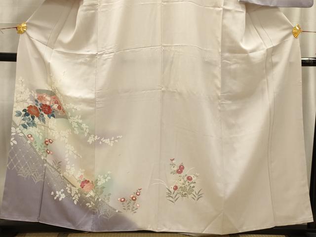 平和屋着物■訪問着 地紙花籬文 暈し染め 金彩 正絹 逸品 AABI4087sx