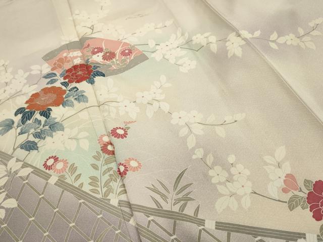 平和屋着物■訪問着 地紙花籬文 暈し染め 金彩 正絹 逸品 AABI4087sx