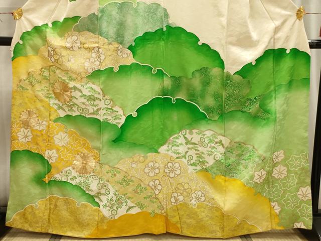 平和屋着物■訪問着 駒刺繍 松竹梅雪輪飛鶴宝尽くし 金彩 正絹 逸品 AABI4088sx