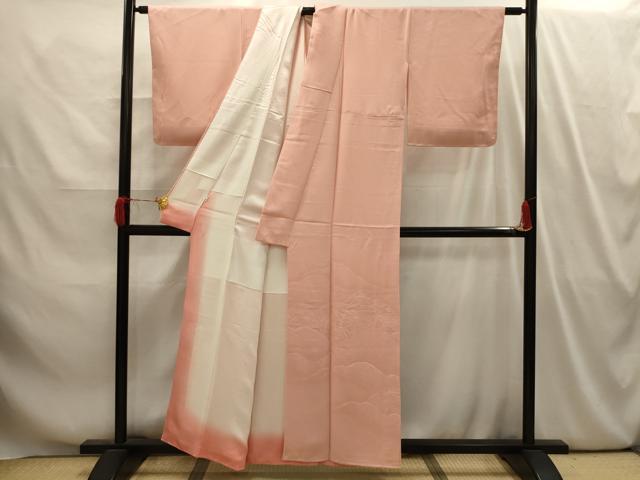 平和屋着物■無地絵羽訪問着 重ね山樹林地紋 一斤染色 正絹 逸品 AABI4099sx