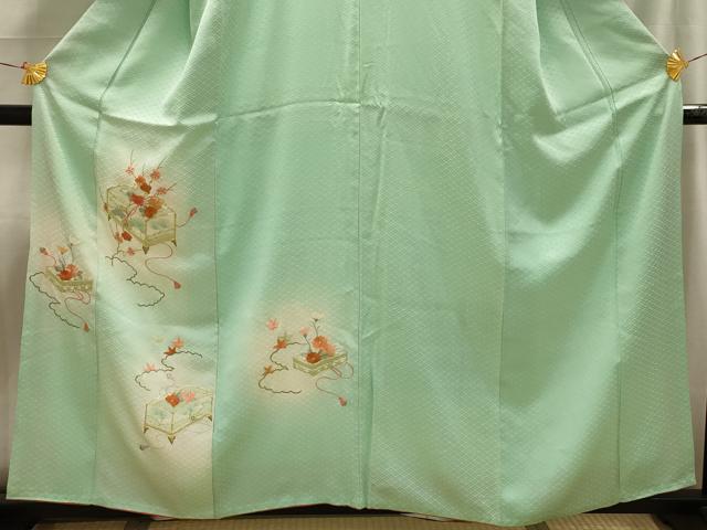 平和屋着物■訪問着 駒刺繍 花文箱文 暈し染め 正絹 逸品 AABI4100sx