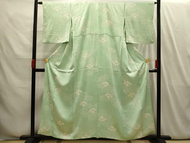平和屋着物■上質な小紋 絞り 青海波 正絹 逸品 AABI4116sx