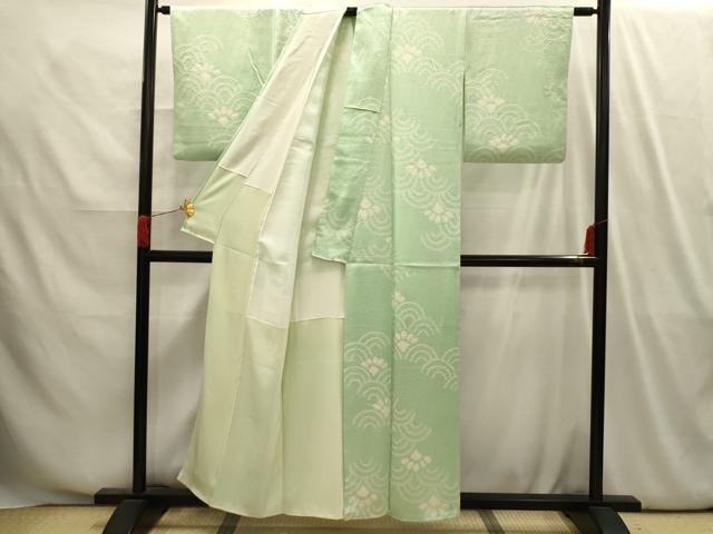 平和屋着物■上質な小紋 絞り 青海波 正絹 逸品 AABI4116sx
