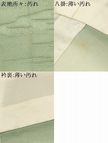 平和屋着物■上質な色無地 霞地紋 裏葉柳色 正絹 逸品 AABI4117sx