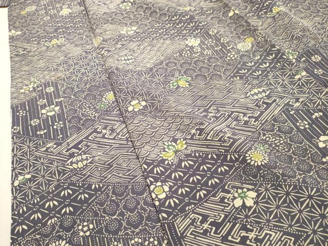 平和屋着物■上質な小紋 吉祥花文 正絹 逸品 AABI4120sx