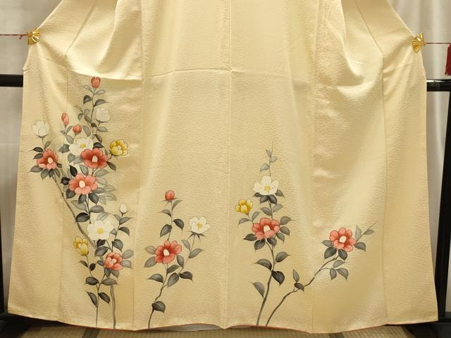 平和屋着物■訪問着 手描き 枝花文 正絹 逸品 AABI4146sx