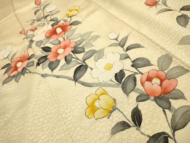 平和屋着物■訪問着 手描き 枝花文 正絹 逸品 AABI4146sx