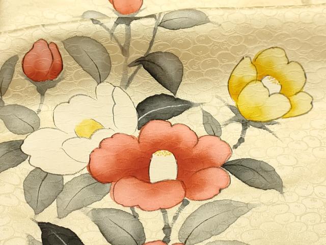 平和屋着物■訪問着 手描き 枝花文 正絹 逸品 AABI4146sx
