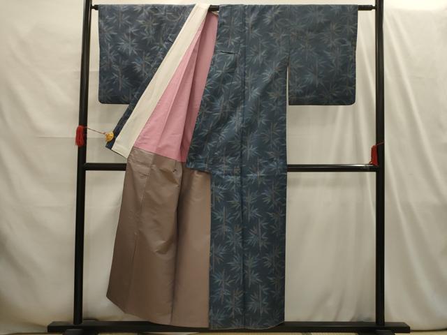 平和屋着物■本場大島紬 笹竹文 正絹 逸品 AABI4152sx