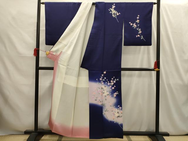 平和屋着物■訪問着 枝花文 暈し染め 正絹 逸品 AABI4157sx