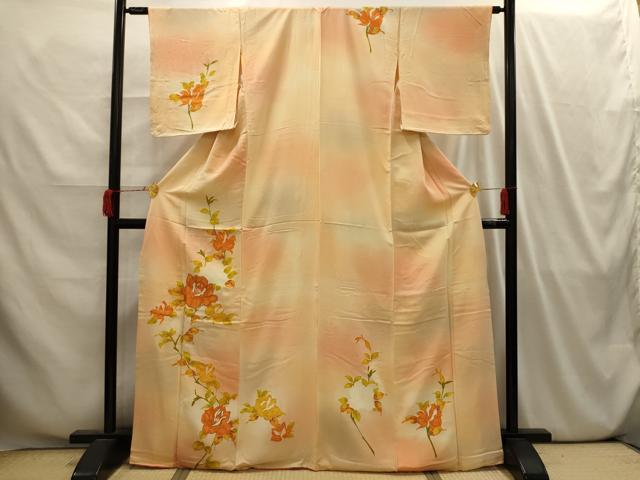 平和屋着物■訪問着 駒刺繍 草花文 正絹 逸品 AABI4164sx