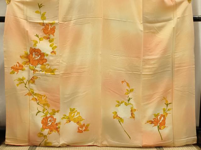 平和屋着物■訪問着 駒刺繍 草花文 正絹 逸品 AABI4164sx