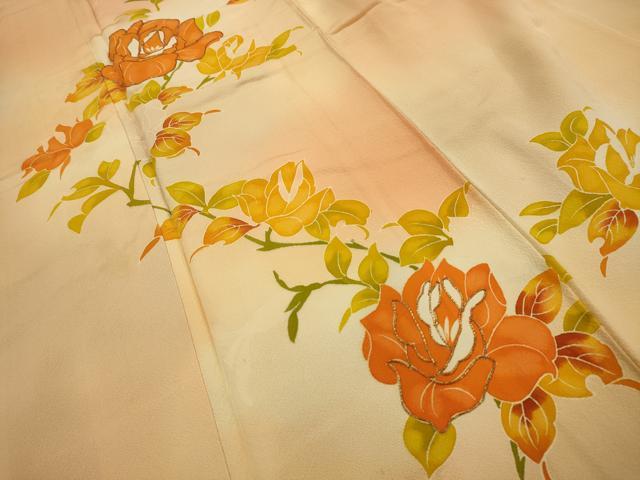 平和屋着物■訪問着 駒刺繍 草花文 正絹 逸品 AABI4164sx