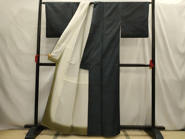 平和屋着物■本場大島紬 幾何学文様 えいこう絹織物 証紙付き 正絹 逸品 AABI4180sx