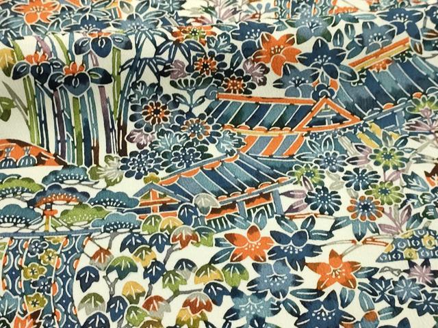 平和屋着物■上質な小紋 型染め 松竹梅風景文 正絹 逸品 AABI4186sx