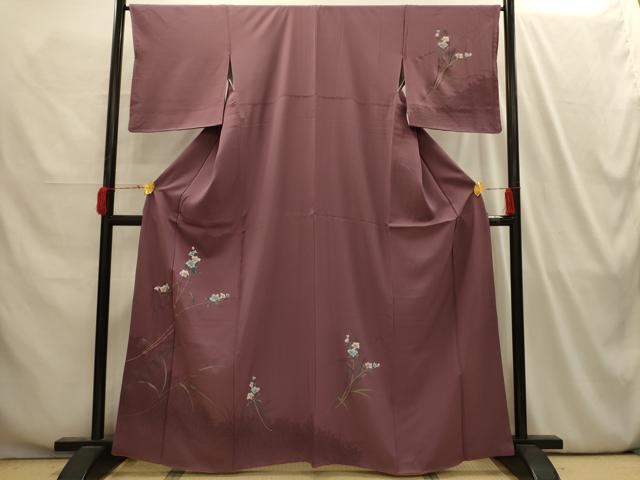 平和屋着物■訪問着 手描き 草花文 金彩 正絹 逸品 AABI4193sx