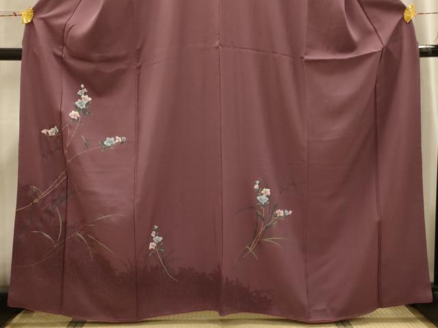 平和屋着物■訪問着 手描き 草花文 金彩 正絹 逸品 AABI4193sx