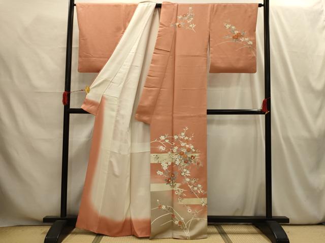 平和屋着物■訪問着 駒刺繍 花篭文 暈し染め 金彩 正絹 逸品 AABI4194sx
