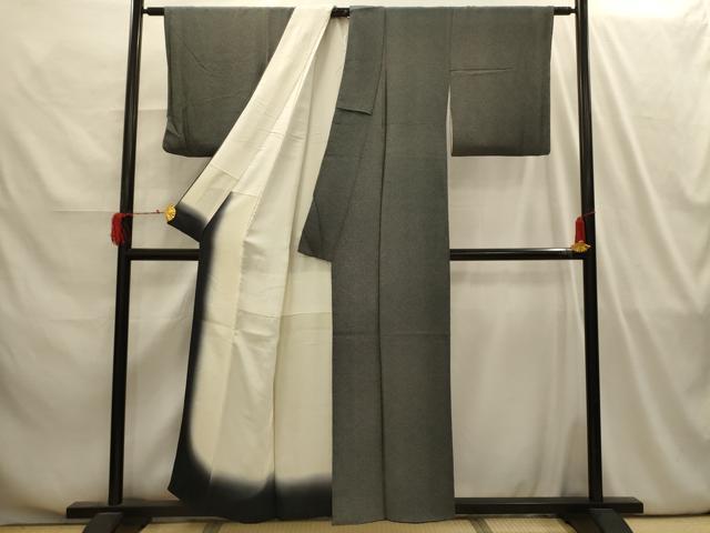 平和屋着物■江戸小紋 鮫小紋柄 黒地 正絹 逸品 AABI4198sx