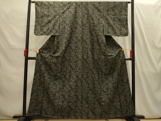 平和屋着物■本場大島紬 草花文 正絹 逸品 AABI4199sx