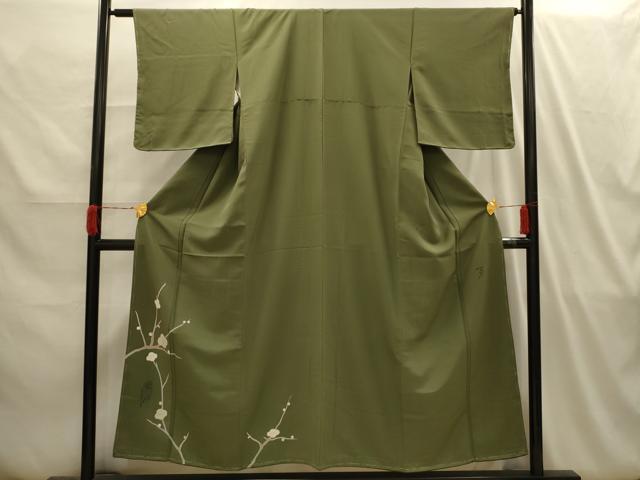 平和屋着物■染色の魔術師 染乃座・大久保玄才 そめのざ玄才 訪問着 枝梅 梟 フクロウ 正絹 逸品 AABI4201sx